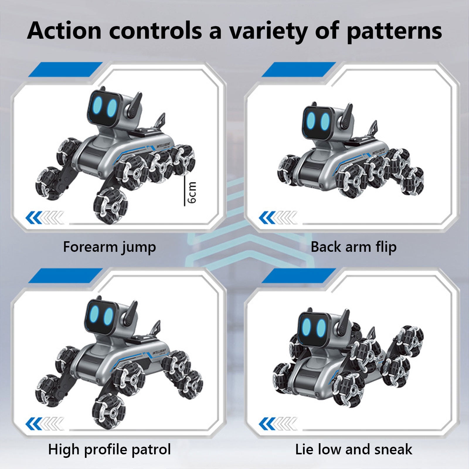 YOHAVEN Gesture Sensing Stunt Robot Dog Car, Remote Control Stunt Car with 360° Spins LED Lights Music for Party Indoor Outdoor Play Decor