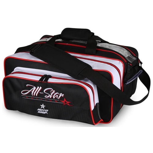 Roto Grip 2 Ball Tote Bowling Bag with shoe pocket Color Black/White/Red 