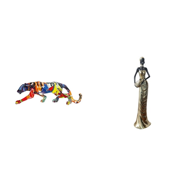 esculturas,estatua de figura decorativa andante,Escultura animal artesanal regalo arte moderno fiesta en casa,Figura de escritorio,Figuras africanas de arte,artesanías,escritorio coleccionable