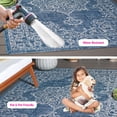 thumbnail image 3 of SAFAVIEH Courtyard Clodagh Medallion Indoor/Outdoor Area Rug, Navy/Grey, 5'3" x 7'7", 3 of 16