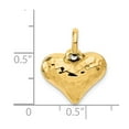 thumbnail image 3 of FB Jewels 14K Yellow Gold Faceted Puffed Heart Pendant, 3 of 4