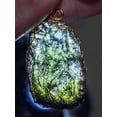 thumbnail image 3 of Moldavite Crystal 14K Gold Plated Necklace,Czech Meteorite Tektite Crystal Birthstone Necklace,Irregular Shape, 3 of 6