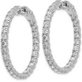 thumbnail image 2 of 14kw White Gold Oro Spotlight Lab Grown Dia. SI+, H+, Round Hoop w/Safety Lock Earrings - 11.8gm, 2 of 4