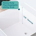 thumbnail image 6 of Tehila 19 Gallon White Utility Sink with Black Legs and P-Trap for Laundry Room, Basement, Garage, 6 of 9