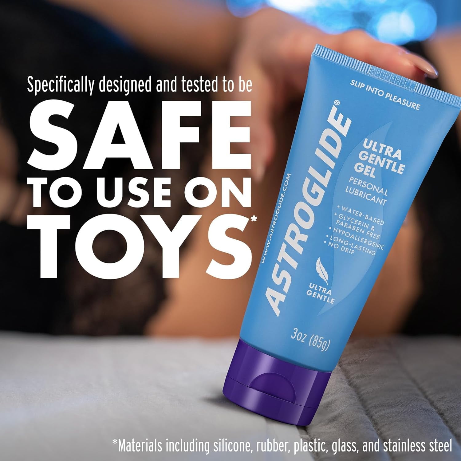 Astroglide Ultra Gentle Gel Water Based Personal Lube, Glycerin & Paraben Free, Hypoallergenic, 3oz