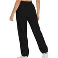 thumbnail image 4 of Wide Leg Sweatpants, Audhol Women Fleece Baggy Sweatpants with Pockets Wide Straight Leg High Waist Joggers Drawstring Sweat Pants Winter Clothes Sweatpants Women Black L, 4 of 5