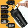 thumbnail image 2 of Ozizo 20oz Steel Shaker Bottle, Insulated Stainless Steel Bottle with Spring - Black, 2 of 7