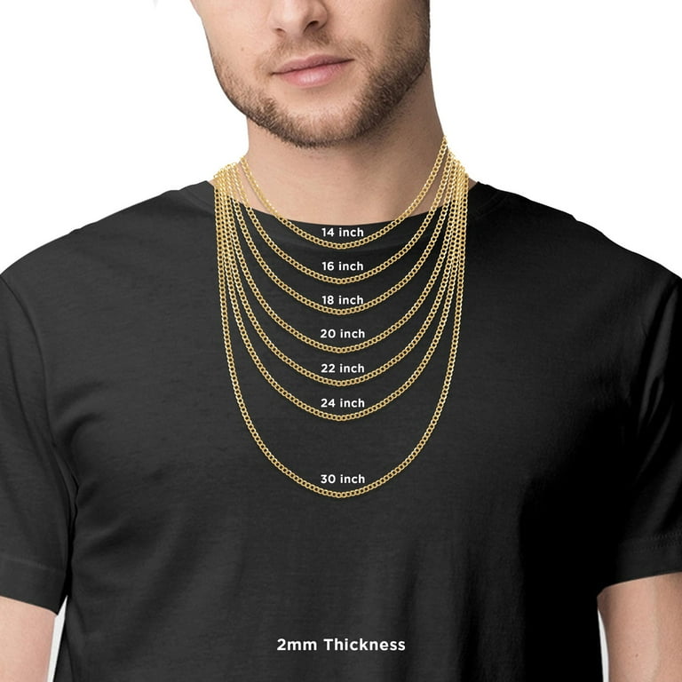 10K Yellow Gold Cuban Curb Chain Necklace for Men and Women