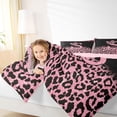 thumbnail image 4 of Erosebridal Fashion Leopard Printed 7pcs Bedding Comforter Set,Pink Cheetah Pattern S Alphabet Queen Bedding Sets For Kids Girls,Reversible pink, 4 of 7