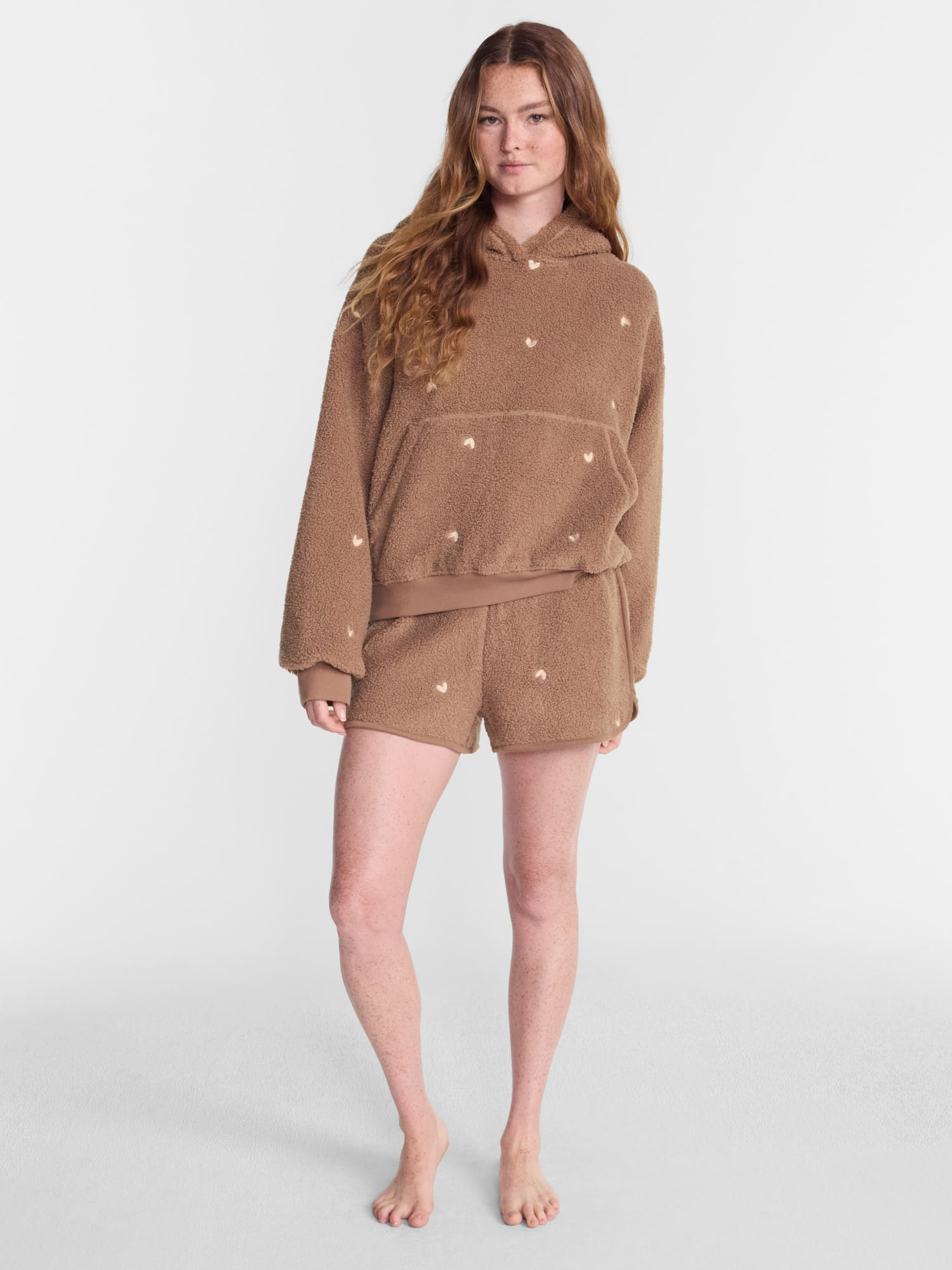 No Boundaries Cozy Teddy Hoodie, Women’s XS-2X