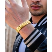 MagnetRX Bracelets for Men — EllipseMAX Designed in USA & Patent Pending — Premium Titanium Mens Bracelet & Adjustable Length (Gold)
