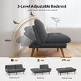 thumbnail image 6 of Convertible Sectional Sofa Couch, 3 Seat L Shaped Sofa with Removable Pillows Soft Corduroy Fabric Small Couch Mid Century for Living Room, Apartment and Office (Gray), 6 of 10
