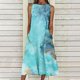 thumbnail image 1 of ICHUANYI Clearance Fashion Women Summer Casual Print Pocket Sleeveless Loose Long Dress(Blue, L) ICHUANYI WER2023081010722, 1 of 8