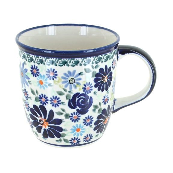 Blue Rose Polish Pottery Fantasy Plain Coffee Mug