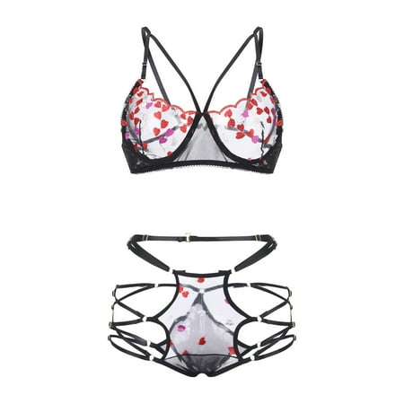 

Women s Lingerie Underwear Nightgown Sleepwear Bra Heart Embroidery Daily Female Comfy Lover Home Trendy