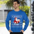 thumbnail image 3 of Christmas Sweatshirt, All I Want for Christmas is Rugby Ugly Holiday Sweatshirt, Festive Santa Rugby Fan Jumper, Christmas Gameday Apparel for Men & Women, Unique Xmas Gift, 3 of 5
