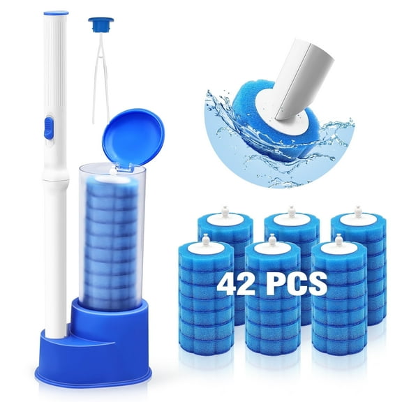 NEWE Disposable Toilet Brush with Tweezers with 42PCS Refills
