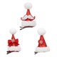 thumbnail image 2 of 3pcs Christmas Hat Shape Hair Clips Moustache Bow And Heart Design HeaddressRed6x10cm, 2 of 2