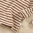 thumbnail image 5 of Girls Boys Turtleneck Long Sleeve Tops Striped Pullover Slim Fit Layering Fall Winter Fashion Soft Comfort Base Shirts Beige 9-10Years, 5 of 9