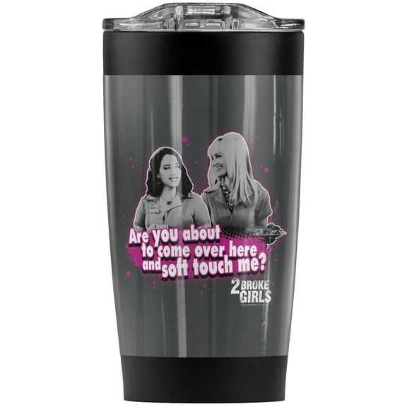 2 Broke Girls/Soft Touch Stainless Steel Tumbler 20 oz Coffee Travel Mug/Cup, Vacuum Insulated & Double Wall with Leakproof Sliding Lid | Great for Hot Drinks and Cold Beverages