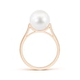 thumbnail image 2 of Angara Freshwater Cultured Pearl Ring with Pave Diamonds in 14K Rose Gold for Women | June Birthstone Jewelry for Her, 2 of 8