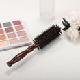 thumbnail image 7 of Unique Bargains Nylon Bristle Round Curling Hair Ruled Comb with Wood Handle for Hair Drying Styling Brown 10 Row S, 7 of 7