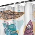 thumbnail image 3 of White Boho Tribal Feathers Pattern Shower Curtain 72"x84" ,Bathroom Decorative Shower Curtains Set with 12 Hooks,Modern Waterproof Washable Shower Curtain, 3 of 6