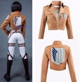thumbnail image 4 of Anime Levi Ataque Eren Titan Cosplay Traje Chaqueta Cinturones Shingeki no Kyojin Cosplay Capa Disfraz Legión Abrigo Chaquetas Halloween, 4 of 5
