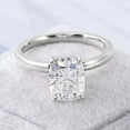 thumbnail image 2 of solitaire jewels 3CT Elongated Cushion Moissanite Hidden Halo Engagement Ring For Women, 14K White Gold, 2 of 6