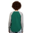 thumbnail image 2 of Women's G-III 4Her by Carl Banks Green/Heather Gray New York Jets Waffle Knit Raglan Long-Sleeve T-Shirt, 2 of 2