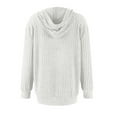 thumbnail image 5 of VISALY Womens Zip Up Hoodies Sweater Jacket Sweaters Long Sleeve Knitted Zip Up Hoodies Ribbed Pullover Loose Casual Sweatshirts with Pocket Comfy Sweaters Tunic Sweater Long Sleeve Sweaters White S, 5 of 6