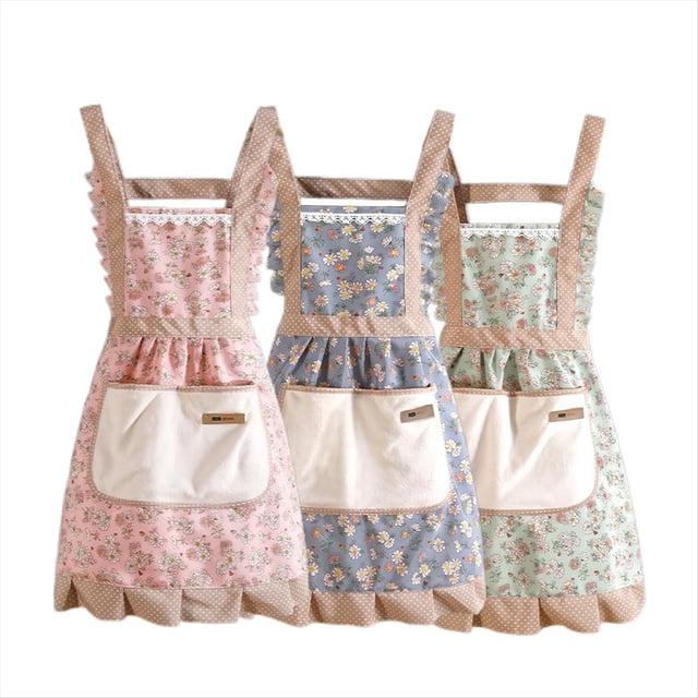3 Delantales para Mujer con Bolsillos, Delantales de Cocina Florales