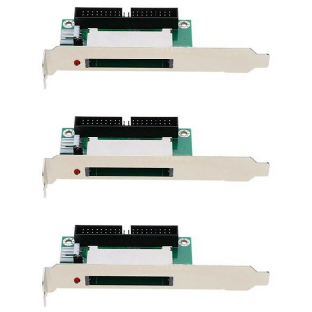 3X Tarjeta Flash Compacto Cf de 40 Pines A 3.5 Ide Adaptador Conversor Soporte Pci Panel Posterior