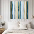 thumbnail image 4 of Blue Yellow Striped Wall Art Painting on Canvas, Modern Stripes Art Watercolor Canvas Art Home Prints Wall Art Framed Modern Artwork for Living Room Bedroom Wall Decor 20x20in, 4 of 9