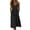 Black v neck boho dress a1, variant on Women Summer V Neck Sleeveless Button Down Boho Midi Dresses Flowy A-Line Casual Holiday Beach Party Sundresses, Black M