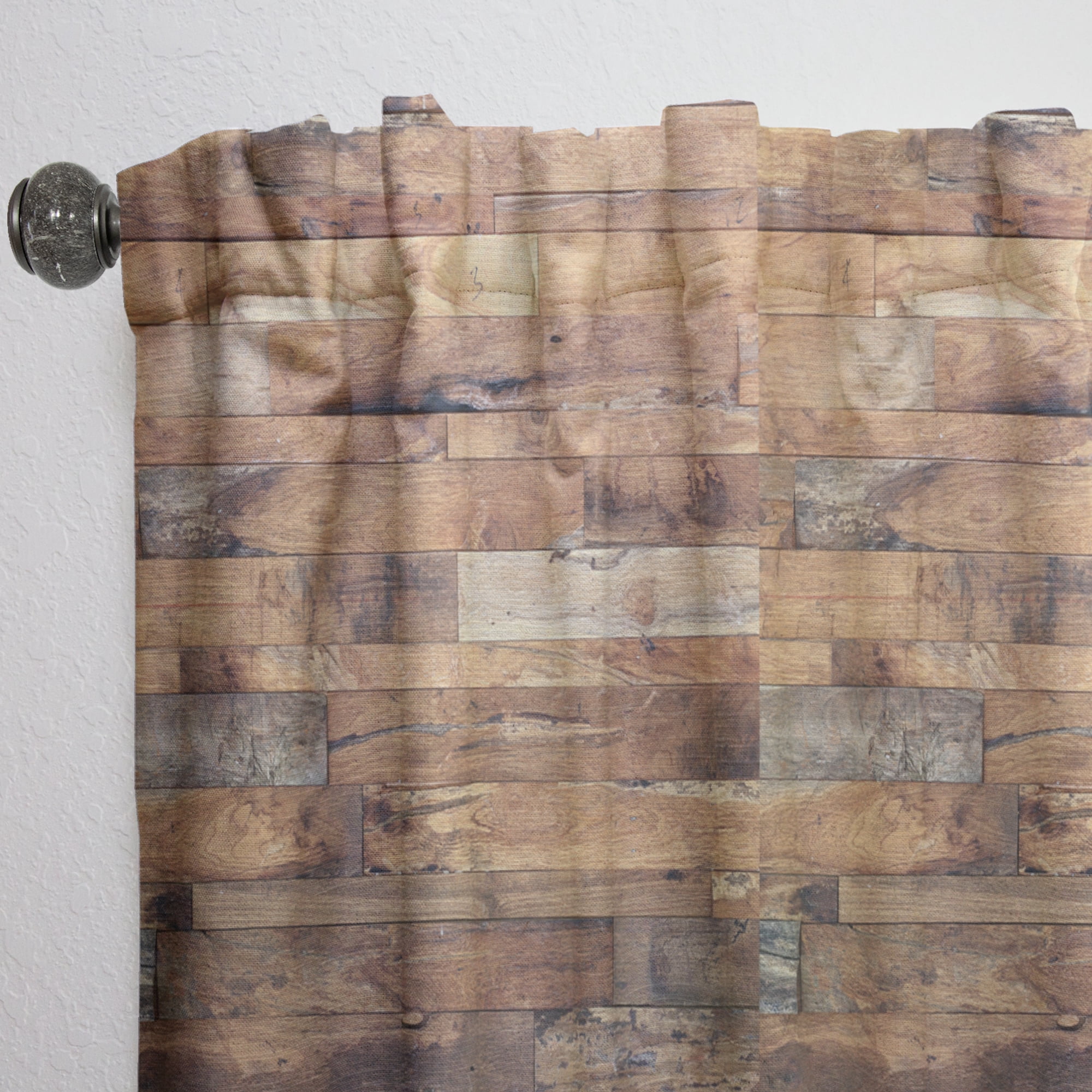 Designart 'Wood Planks' Modern & Contemporary Curtain Panel