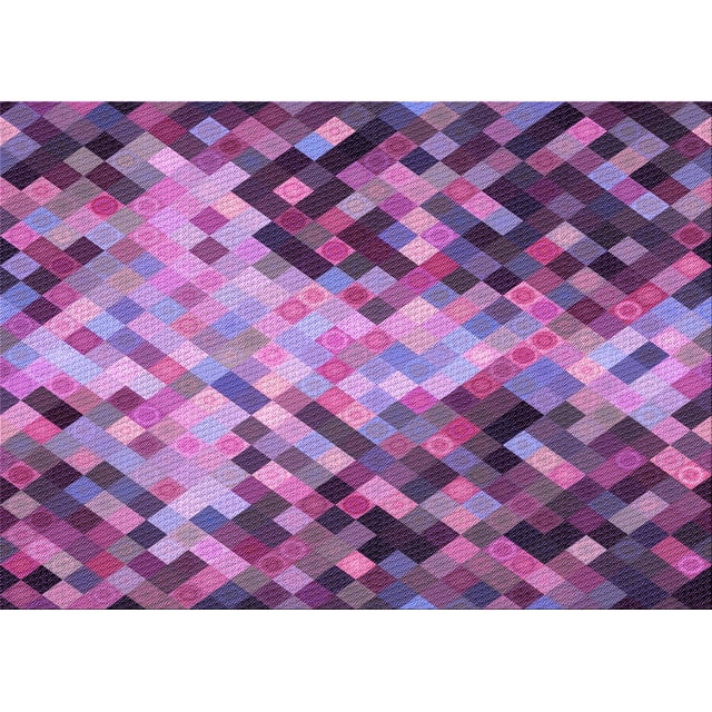 Ahgly Company Tapis Rectangulaire Lavable en Machine Intérieur Transitionnel Magenta Foncé Violet, 7 Pieds x 10 Pieds