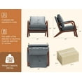 thumbnail image 2 of Kslysuty Mid Century Modern Chair, Upholstered Lounge Arm Chair with Solid Wood Frame, Comfy Accent Chair for Living Room, Bedroom, Reading, Reception, Dark Grey, 2 of 6