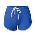 thumbnail image 6 of KHONTS Women's Athletic Shorts Running Color Block Mini Shorts Gym Home Pjs Pants with Pockets and Drawstring Blue XL, 6 of 7