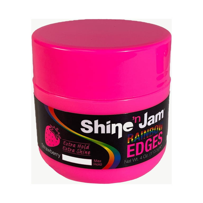 Ampro SHINE N JAM Rainbow Edges Extra Hold and Shine 4oz, STRAWBERRY