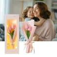 thumbnail image 2 of Artificial Tulips 14.1" PVC Preserved Tulips Bouquet Gift Box Lighted Eternal Faux Bouquet of Floral for Spring Home Kitchen Wedding Mother's Anniversary Birthday, 2 of 6