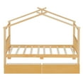 thumbnail image 5 of Aukfa Twin Size House Bed with Two Storage Drawers for Kids, Solid Wood Montessori Bed Frame, Natural, 5 of 8