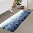 thumbnail image 5 of Blue Forest Mountain Bathroom Rug, Blue Misty Forest Tree Non Slip Soft Bath Mat, Nature Scenery Landscape Bath Rugs for Bathroom Living Room Bedroom Kitchen Indoor for Home Decor,17X48IN, 5 of 5