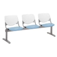 thumbnail image 2 of KFI Studios KOOL 3 Seat Reception Bench, White Back, Sky Blue Seat, 2 of 2