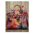 thumbnail image 3 of Designart "Glamour in Pink A Pop Art Bag" Fashion Print on Natural Pine Wood, 3 of 5