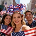 thumbnail image 3 of 4th of July Headbands Patriotic Head Boppers, Red White Blue Sequin Independence Day Hairband, Memorial Day Hair Patriotic Themed Party Headwear for Women Men Kids, 3 of 5