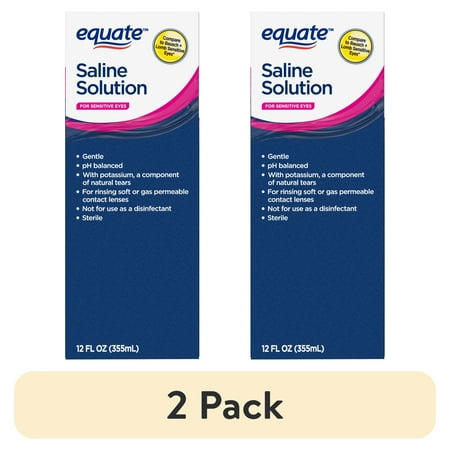 (2 pack) Equate Saline Solution for Sensitive Eyes, 12 fl oz, Compare to Bausch + Lomb Sensitive Eyes