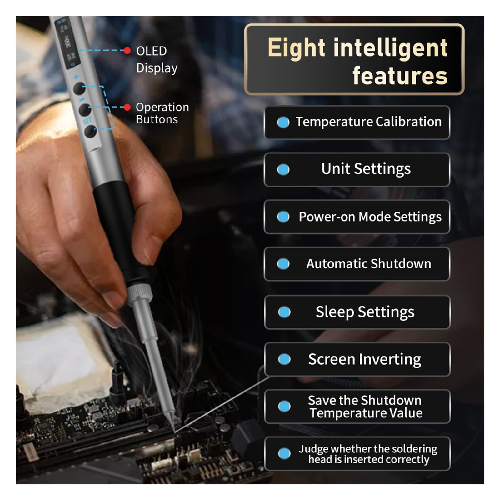Electric Soldering Iron , OLED Display Welding Pen, Fast Melting Tin Welding Tool Hand-held Temperature Regulating
