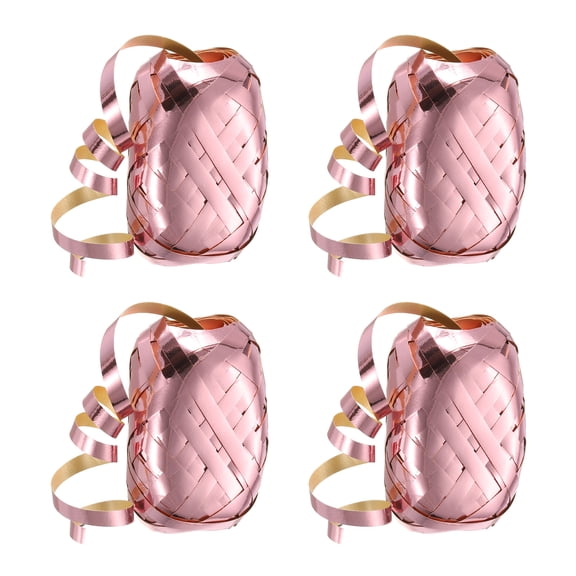 Curling Ribbon Crimped Balloon String Metallic 3/16" 11 Yards 4pcs for Christmas Wedding Gift Crafts Rose Gold