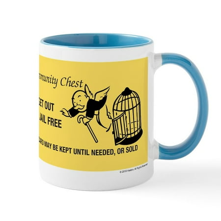 

CafePress - Monopoly Get Out Of Jail Free - 11 oz Ceramic Mug - Novelty Coffee Tea Cup
